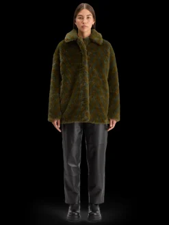 A-LINE FAUX FUR COAT