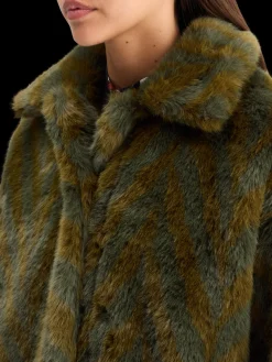 A-LINE FAUX FUR COAT