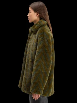 A-LINE FAUX FUR COAT