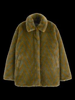 A-LINE FAUX FUR COAT