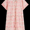 All-over embroidered & belted dress