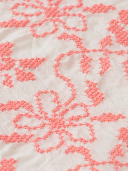 All-over embroidered & belted dress