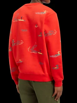 All-over embroidery sweatshirt