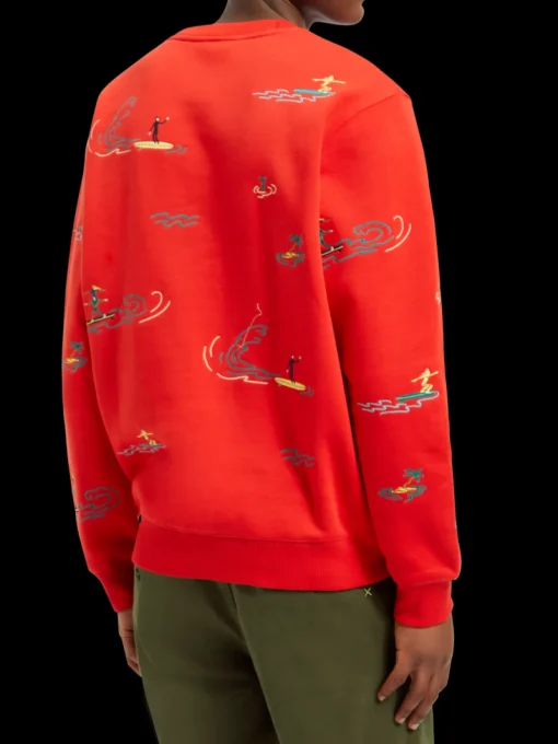 All-over embroidery sweatshirt