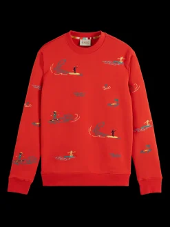 All-over embroidery sweatshirt