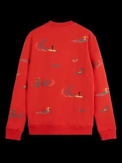 All-over embroidery sweatshirt