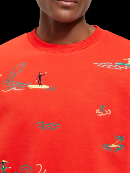 All-over embroidery sweatshirt