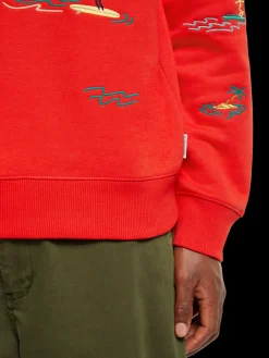 All-over embroidery sweatshirt