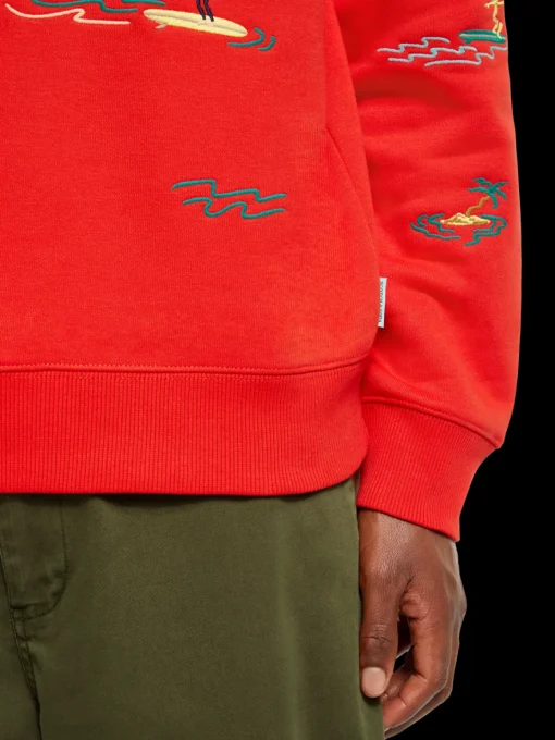 All-over embroidery sweatshirt
