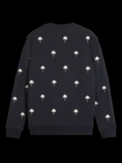 All-over embroidery sweatshirt