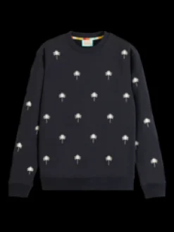 All-over embroidery sweatshirt