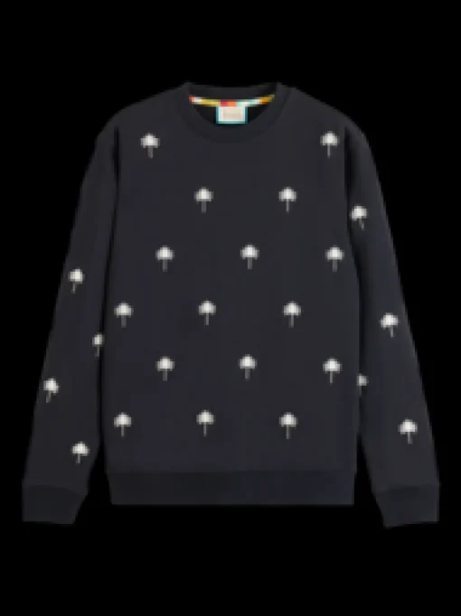 All-over embroidery sweatshirt