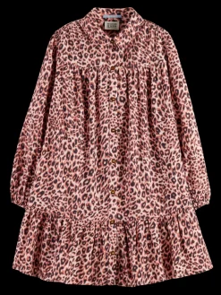ALLOVER PRINTED LIGHTWEIGHT FLANNEL SHIRT DRESS
