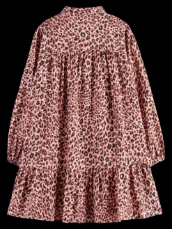 ALLOVER PRINTED LIGHTWEIGHT FLANNEL SHIRT DRESS