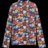 ALLOVER PRINTED MOCK NECK LONG-SLEEVED T-SHIRT
