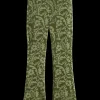 ALLOVER PRINTED VELVET CORD FLARED LEGGING