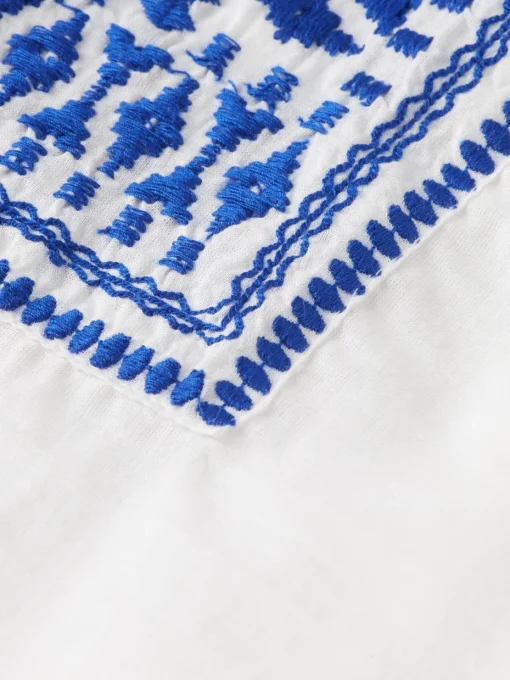 BALLOON SLEEVE TOP WITH TAPE DETAIL
