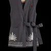 BELTED GILET WITH PALM EMBROIDERY