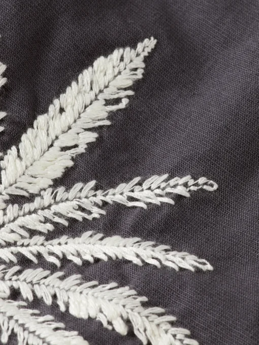 BELTED GILET WITH PALM EMBROIDERY