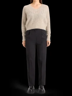 BOUCL V-NECK RELAXED PULLOVER