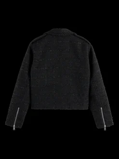 BOUCLE TWEED BIKER JACKET