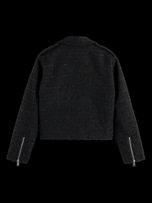 BOUCLE TWEED BIKER JACKET