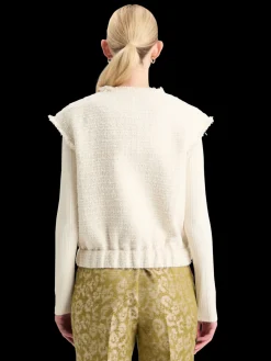 BOUCLE TWEED COLLARLESS GILET