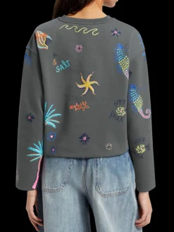 BOXY FIT EMBROIDERED SWEATSHIRT