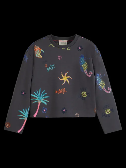 BOXY FIT EMBROIDERED SWEATSHIRT