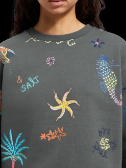 BOXY FIT EMBROIDERED SWEATSHIRT