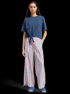 BOXY FIT TIE FRONT MARL T-SHIRT