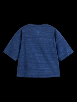BOXY FIT TIE FRONT MARL T-SHIRT