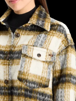 BRUSHED CHECK WOOL MIX SHIRT JACKET
