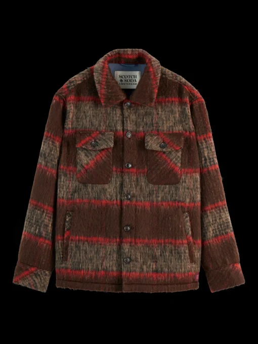 BRUSHED WOOL BLEND OVERSHIRT