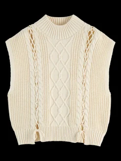 CABLE STITCH FUNNEL NECK SPENCER