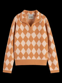 CHECKERBOARD KNITTED PULLOVER