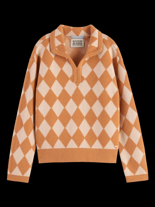 CHECKERBOARD KNITTED PULLOVER