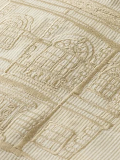 Check-patterned corduroy college jacket