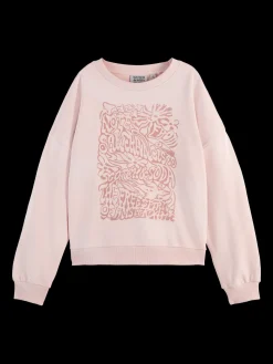 CHEST ARTWORK BOYFRIEND FIT SWEATSHIRT