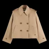 Cotton blend short trenchcoat