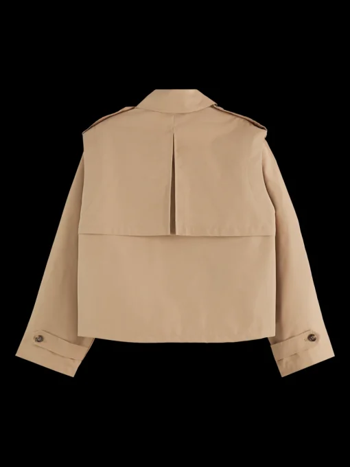 Cotton blend short trenchcoat