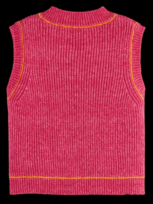 COTTON TRIPLE YARN V-NECK VEST