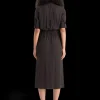 CREPE MIDI DRESS WITH CHEST POCKETS