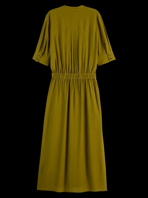 CREPE MIDI DRESS WITH CHEST POCKETS