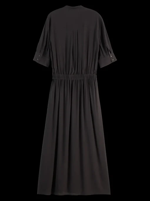 CREPE MIDI DRESS WITH CHEST POCKETS