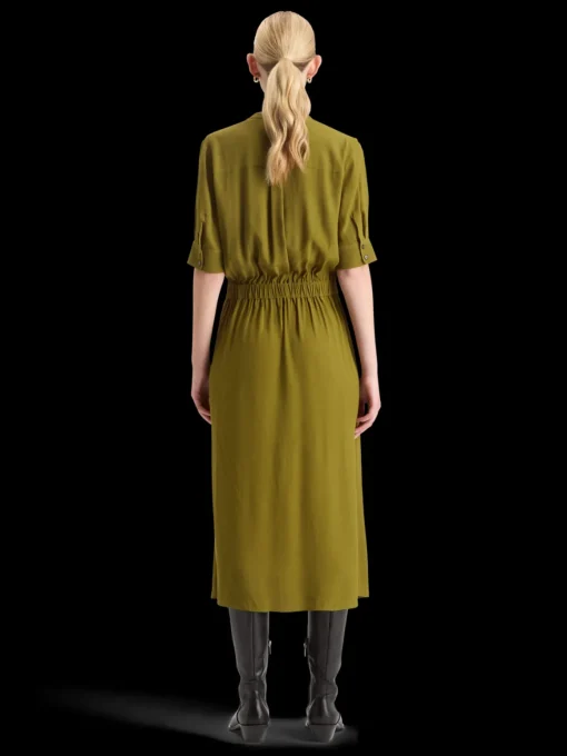 CREPE MIDI DRESS WITH CHEST POCKETS