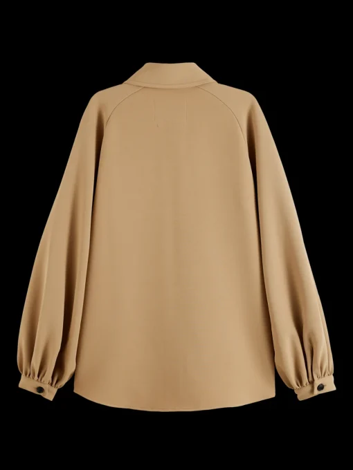 CREPE PEASANT SLEEVE OVERSHIRT