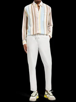 Crinkled voile stripe shirt