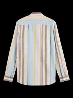 Crinkled voile stripe shirt