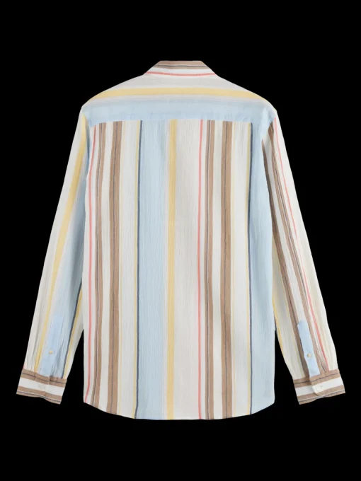Crinkled voile stripe shirt